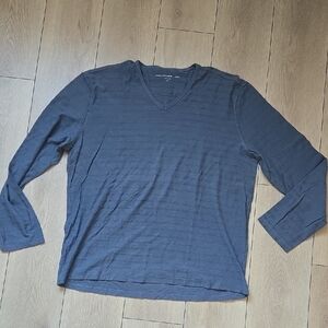 John Varvatos Collection Men's Long Sleeve Yadkin Burnout Striped Shirt Sz XL